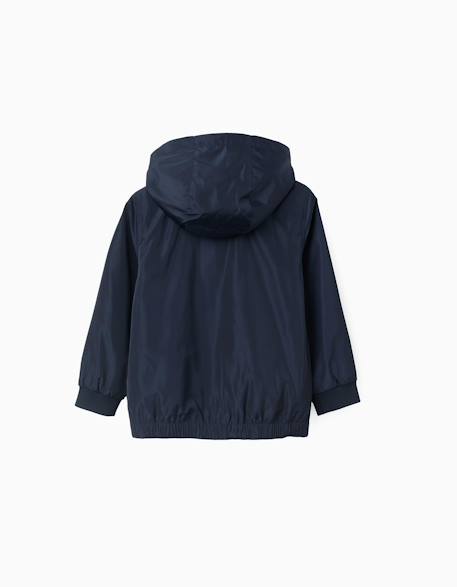 Coupe-vent avec capuche amovible Bleu foncé 3 - vertbaudet enfant 