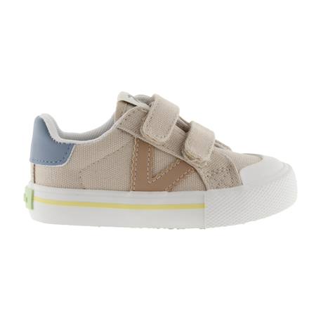 Baskets basses  à scratch Beige+Kaki 1 - vertbaudet enfant 