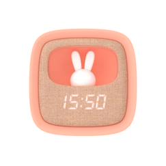 Réveil et veilleuse pour enfant Billy clock - Motif lapin, face avant tissu  - vertbaudet enfant