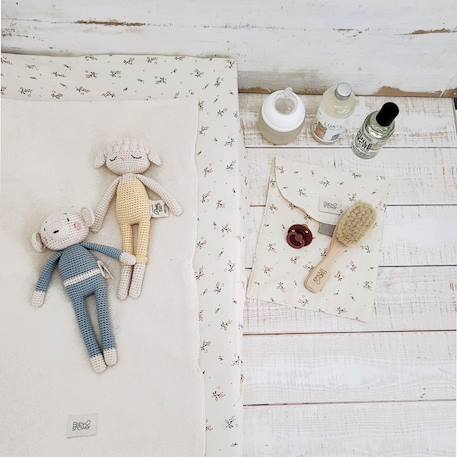 Housse de matelas à langer roseberry Ecru, rose, vert 2 - vertbaudet enfant 