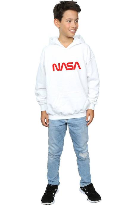 Sweat à capuche coton nasa Blanc+Noir 5 - vertbaudet enfant 