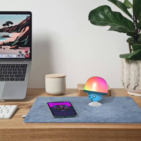 Mini enceinte champignon avec lumières led & ventouse BLeu+Rose+Vert 4 - vertbaudet enfant 
