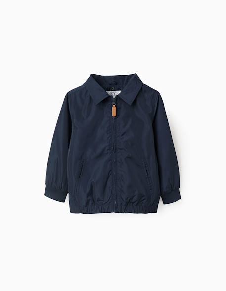 Coupe-vent avec capuche amovible Bleu foncé 2 - vertbaudet enfant 