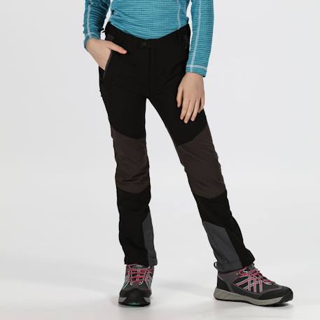 Pantalon polyester tech mountain Gris phoque / orange clair+Noir / cendre 9 - vertbaudet enfant 