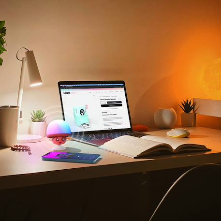 Mini enceinte champignon avec lumières led & ventouse BLeu+Rose+Vert 8 - vertbaudet enfant 