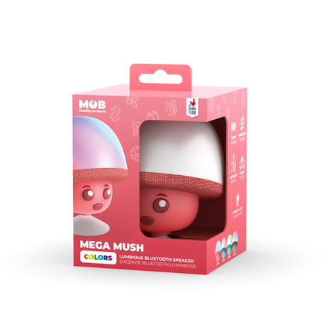 Mini enceinte champignon avec lumières led & ventouse BLeu+Rose+Vert 10 - vertbaudet enfant 