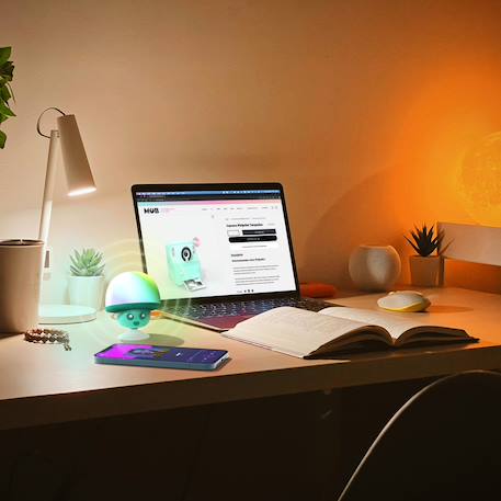 Mini enceinte champignon avec lumières led & ventouse BLeu+Rose+Vert 14 - vertbaudet enfant 