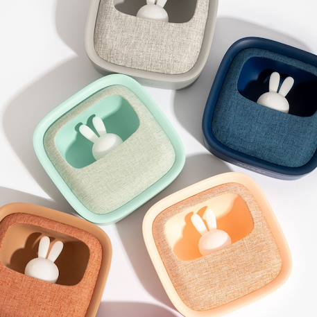 Réveil et veilleuse pour enfant Billy clock - Motif lapin, face avant tissu Blue Waves+Chocolat+Gris+Marshmallow+Navy+Rose+Turquoise 35 - vertbaudet enfant 