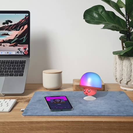 Mini enceinte champignon avec lumières led & ventouse BLeu+Rose+Vert 9 - vertbaudet enfant 