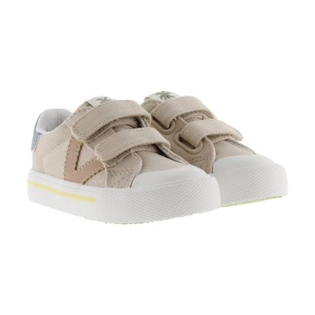 Baskets basses  à scratch Beige+Kaki 3 - vertbaudet enfant 