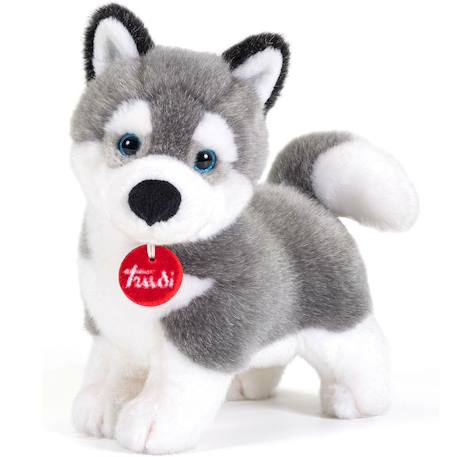 Peluche chien husky 21 cm Gris 1 - vertbaudet enfant 