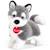 Peluche chien husky 21 cm Gris 1 - vertbaudet enfant 