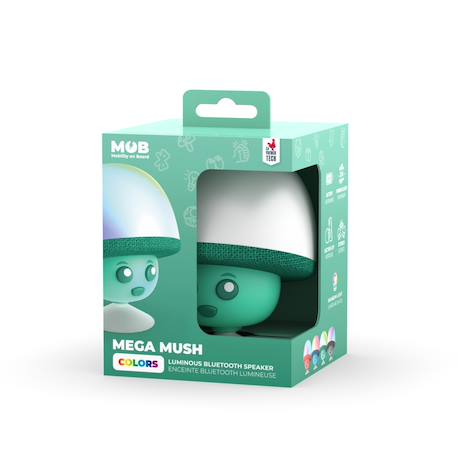 Mini enceinte champignon avec lumières led & ventouse BLeu+Rose+Vert 15 - vertbaudet enfant 