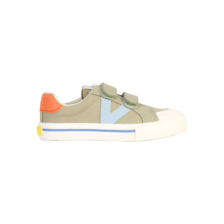 Baskets basses  à scratch Beige+Kaki 7 - vertbaudet enfant 