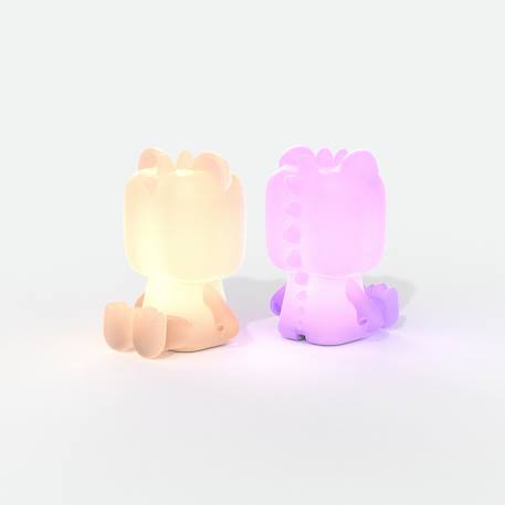 Veilleuse Dino Light Multi couleur - Veilleuse Led rechargeable usb-c - MOB Rose et orange 1 - vertbaudet enfant 