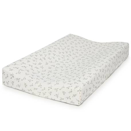 Housse de matelas à langer olive bloom (72 x 45 cm) Ecru, vert 1 - vertbaudet enfant 