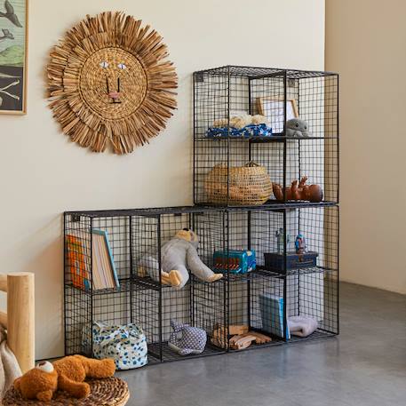 Bibliothèque enfant 3 modules en métal sona Noir 1 - vertbaudet enfant 