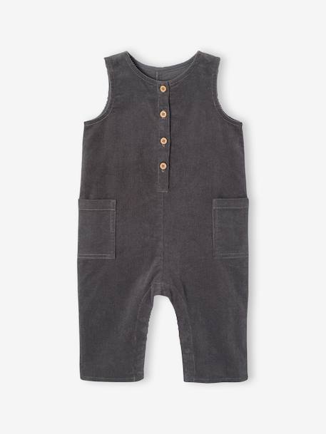 Combinaison bébé en velours côtelé anthracite 2 - vertbaudet enfant 
