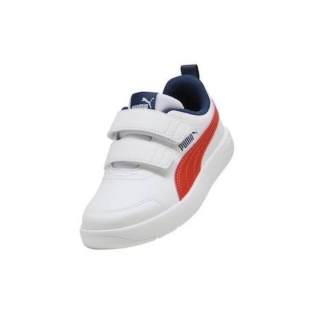 Baskets basses à scratch Blanc white+Puma blanc fierce rouge bleu 11 - vertbaudet enfant 