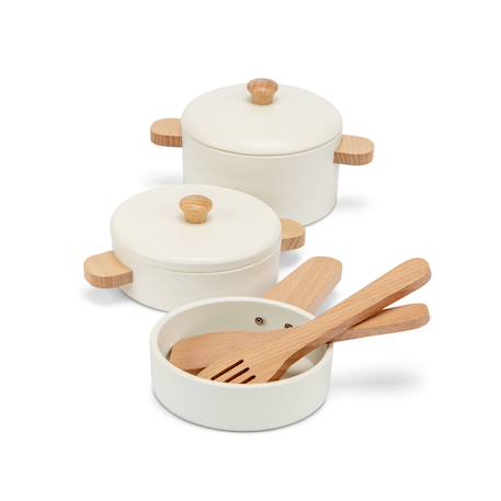 Ensemble de casseroles en bois Blanc 2 - vertbaudet enfant 