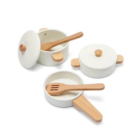 Ensemble de casseroles en bois Blanc 3 - vertbaudet enfant 