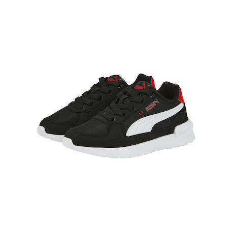 Baskets basses à lacets Noir blanc rouge 3 - vertbaudet enfant 