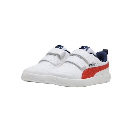 Baskets basses à scratch Blanc white+Puma blanc fierce rouge bleu 9 - vertbaudet enfant 