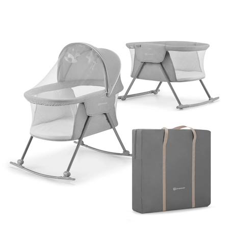 Berceau pliant 3 en 1 avec fonction lit de camping et bascule Beige+Grey 6 - vertbaudet enfant 