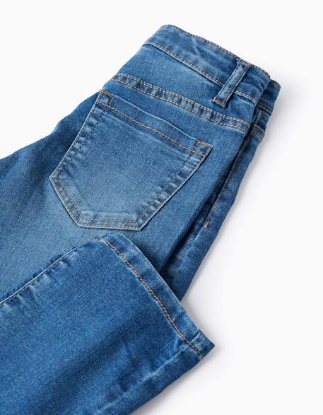 Jean à coupe droite Bleu+Bleu foncé 4 - vertbaudet enfant 