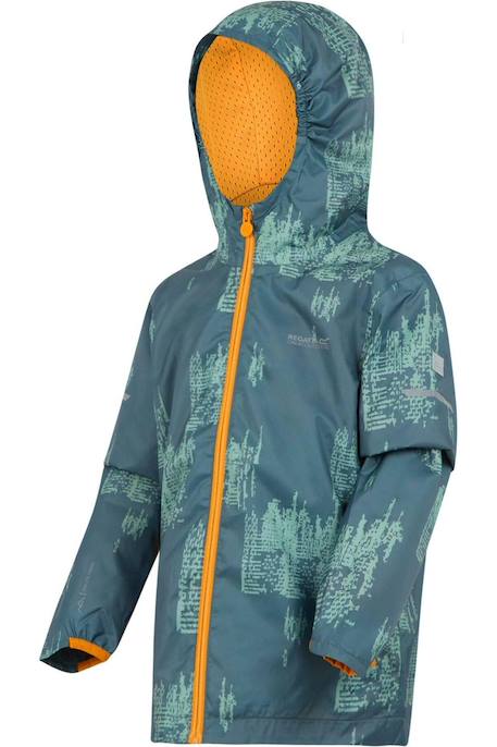 Veste imperméable enfant Lever ii Gris orageux / glacier / jaune orangé vif 3 - vertbaudet enfant 