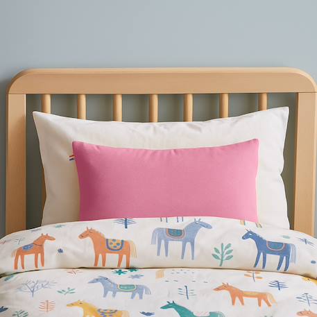 Coussin rectangle en coton bio Blanc+Fraise+Honey+Rose+Vert+Vichy 22 - vertbaudet enfant 