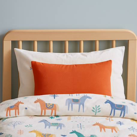 Coussin rectangle en coton bio Blanc+Fraise+Honey+Rose+Vert+Vichy 10 - vertbaudet enfant 