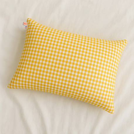 Coussin rectangle en coton bio Blanc+Fraise+Honey+Rose+Vert+Vichy 35 - vertbaudet enfant 