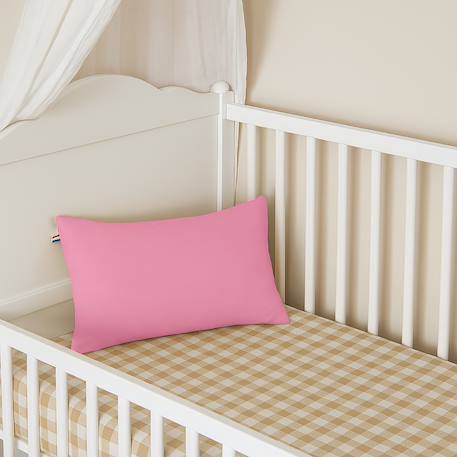 Coussin rectangle en coton bio Blanc+Fraise+Honey+Rose+Vert+Vichy 21 - vertbaudet enfant 