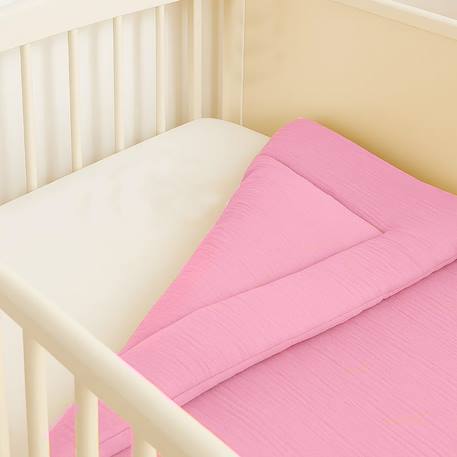 Edredon en coton bio Blanc+Fraise+Honey+Rose+Vert+Vichy 23 - vertbaudet enfant 