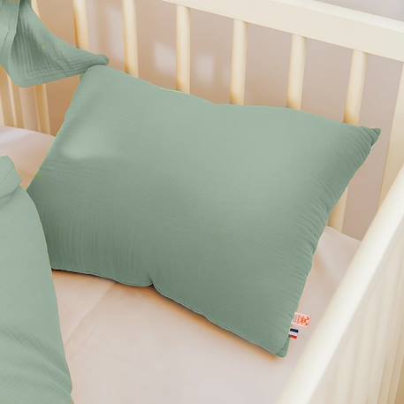 Coussin rectangle en coton bio Blanc+Fraise+Honey+Rose+Vert+Vichy 27 - vertbaudet enfant 