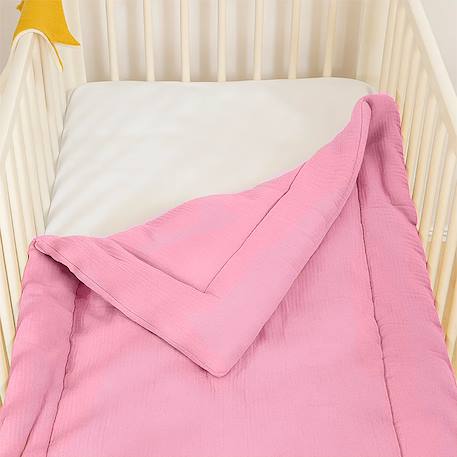 Edredon en coton bio Blanc+Fraise+Honey+Rose+Vert+Vichy 21 - vertbaudet enfant 