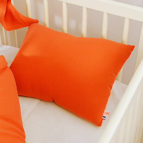 Coussin rectangle en coton bio Blanc+Fraise+Honey+Rose+Vert+Vichy 8 - vertbaudet enfant 