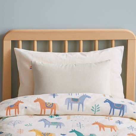 Coussin rectangle en coton bio Blanc+Fraise+Honey+Rose+Vert+Vichy 4 - vertbaudet enfant 