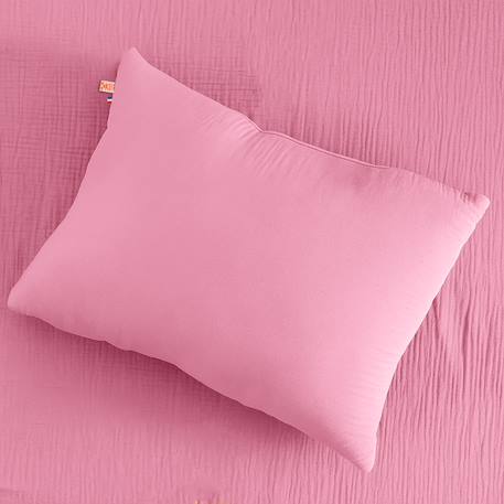 Coussin rectangle en coton bio Blanc+Fraise+Honey+Rose+Vert+Vichy 23 - vertbaudet enfant 