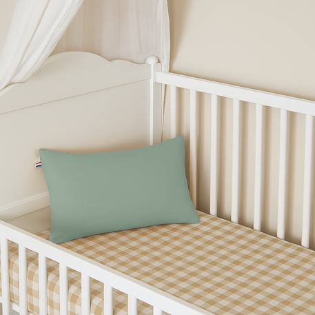 Coussin rectangle en coton bio Blanc+Fraise+Honey+Rose+Vert+Vichy 28 - vertbaudet enfant 