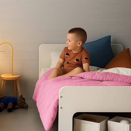Edredon en coton bio Blanc+Fraise+Honey+Rose+Vert+Vichy 24 - vertbaudet enfant 