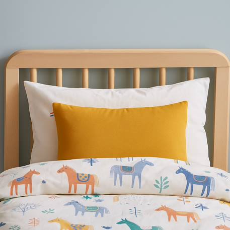 Coussin rectangle en coton bio Blanc+Fraise+Honey+Rose+Vert+Vichy 16 - vertbaudet enfant 