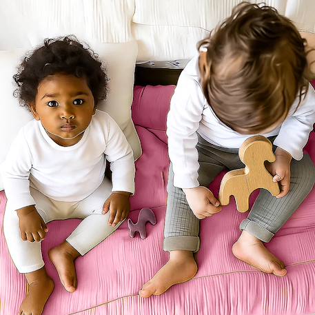 Edredon en coton bio Blanc+Fraise+Honey+Rose+Vert+Vichy 22 - vertbaudet enfant 