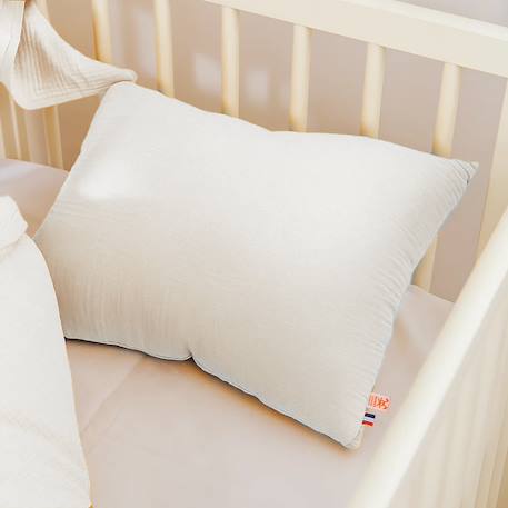 Coussin rectangle en coton bio Blanc+Fraise+Honey+Rose+Vert+Vichy 2 - vertbaudet enfant 
