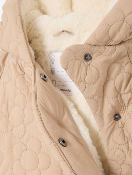 Manteau matelassé fantaisie bébé beige 6 - vertbaudet enfant 