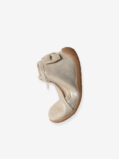 Chausson zippée souples en cuir bébé or+vieux rose 7 - vertbaudet enfant 