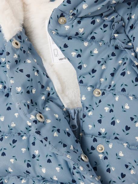 Doudoune doublée bébé asymétrique bleu grisé+cuivre irisé+rose poudré 4 - vertbaudet enfant 