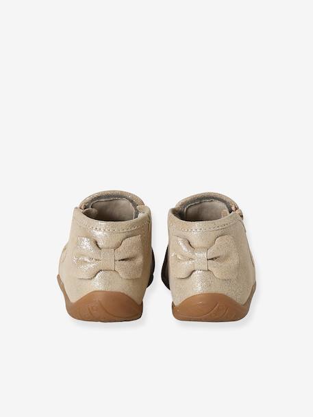 Chausson zippée souples en cuir bébé or+vieux rose 6 - vertbaudet enfant 