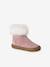 Boots bébé fille cuir fourrées et zippées vieux rose 1 - vertbaudet enfant 